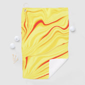 Mango cream with red or coral curved stroke golfhanddoek (Insitu)