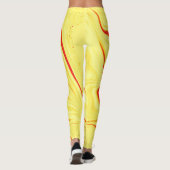 Mango cream with red or coral curved stroke leggings (Achterkant)