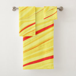 Mango crème, met gebogen rode of koraalslag bad handdoek