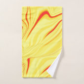 Mango crème, met gebogen rode of koraalslag bad handdoek (Handdoek)