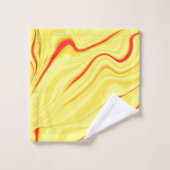 Mango crème, met gebogen rode of koraalslag bad handdoek (Wasdoekje)