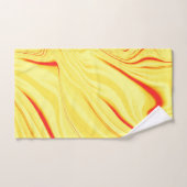 Mango crème, met gebogen rode of koraalslag bad handdoek (Handdoek)