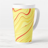 Mango crème, met gebogen rode of koraalslag latte mok (Rechterhoek)