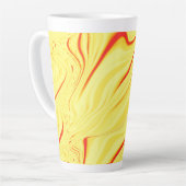 Mango crème, met gebogen rode of koraalslag latte mok (Linkerhoek)