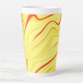 Mango crème, met gebogen rode of koraalslag latte mok (Voorkant)