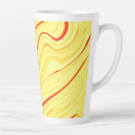 Mango crème, met gebogen rode of koraalslag latte mok