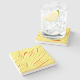 Mango crème, met gebogen rode of koraalslag stenen onderzetter