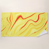 Mango crème, met gebogen rode of koraalslag strandlaken (Voorkant)