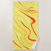 Mango crème, met gebogen rode of koraalslag strandlaken (Voorkant)