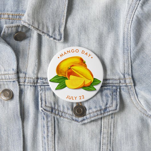 Mango Day, waterverf mango Ronde Button 7,6 Cm (In situ)