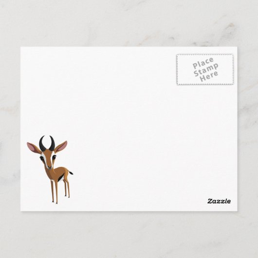 Mango de Gazelle Briefkaart (Achterkant)