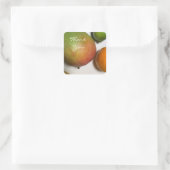 Mango en citrusvrucht dank je vierkante sticker (Tas)