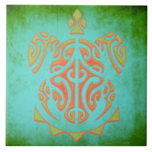 Mango en Limoen Polynesiaanse schildpad Tegeltje (Voorkant)