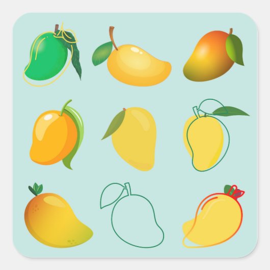 Mango Fresh Vierkante Sticker (Voorkant)