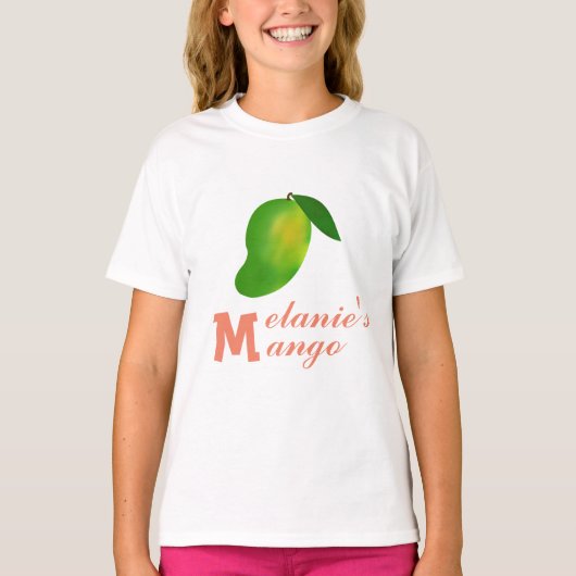 Mango Fruit en je initiaal M T-shirt (Voorkant)