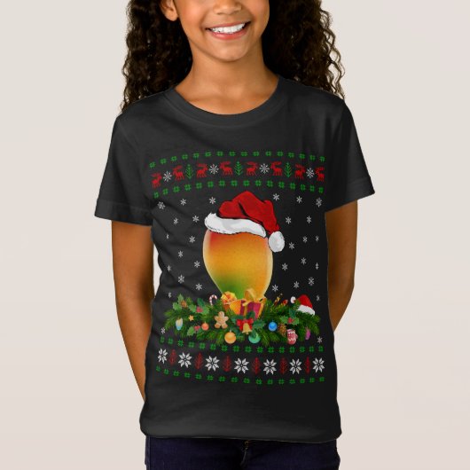 Mango Fruit Lover Xmas Santa Hat Ugly Mango Christ T-shirt (Voorkant)