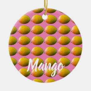 Mango Fruit Pattern for Vegetarian and Vegan Keramisch Ornament