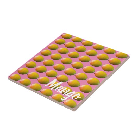 Mango Fruit Pattern for Vegetarian and Vegan Tegeltje (Zijkant)