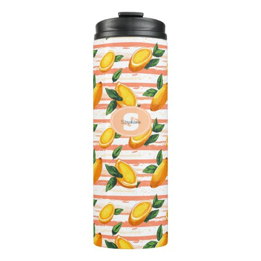 Mango Fruit Pattern with Green Leaves Thermosbeker (Voorkant)