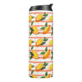 Mango Fruit Pattern with Green Leaves Thermosbeker (Gedraaid links)