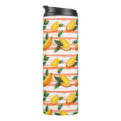 Mango Fruit Pattern with Green Leaves Thermosbeker (Geroteerd rechts)