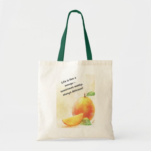 Mango Fruit Quote Canvas tas – Vers & Inspirerend (Voorkant)