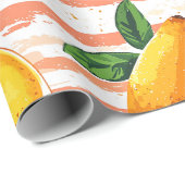 Mango fruitpatroon met groene bladeren cadeaupapier (Rol Hoek)
