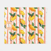 Mango fruitpatroon met groene bladeren fleece deken (Voorkant (Horizontaal))