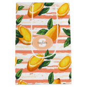 Mango fruitpatroon met groene bladeren medium cadeauzakje (Achterkant)