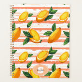Mango fruitpatroon met groene bladeren planner (Voorkant)