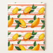 Mango fruitpatroon met groene bladeren planner (Achterkant)