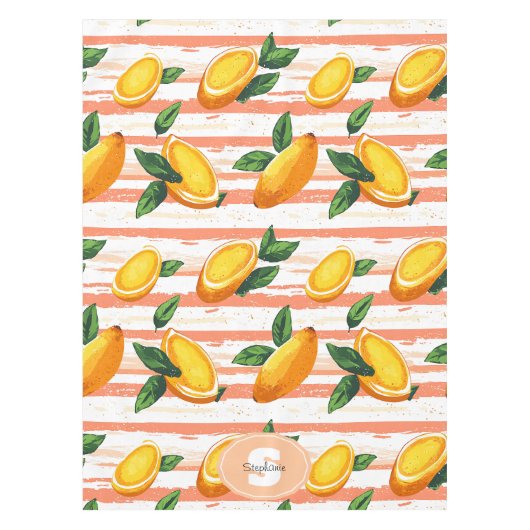 Mango fruitpatroon met groene bladeren tafelkleed (Voorkant)