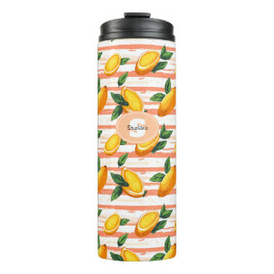 Mango Fruitpatroon met Groene Bladeren Thermosbeker