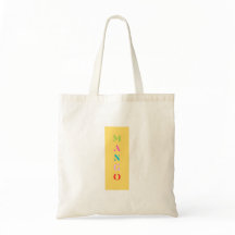 "Mango" Fun Graphic Canvas tas – Gele Rechthoek