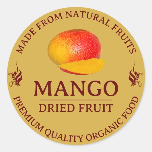 Mango Gedroogde Fruit Custom Label Sticker (Voorkant)