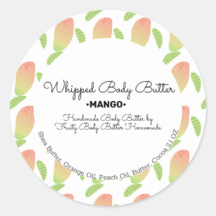 Mango Geur Boter Bad Branding Verpakking Ronde Sticker