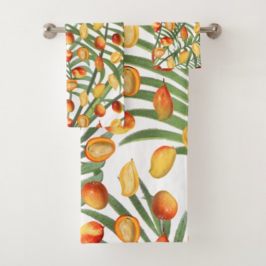  Mango & Groen Zomer Fruitpatroon Bad Handdoek (Insitu)
