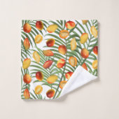  Mango & Groen Zomer Fruitpatroon Bad Handdoek (Wasdoekje)