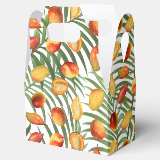 Mango & Groen Zomer Fruitpatroon Bedankdoosjes (Geopend)