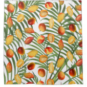  Mango & Groen Zomer Fruitpatroon Douchegordijn (Voorkant)