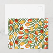  Mango & Groen Zomer Fruitpatroon Feestdagenkaart (Voorkant / Achterkant)