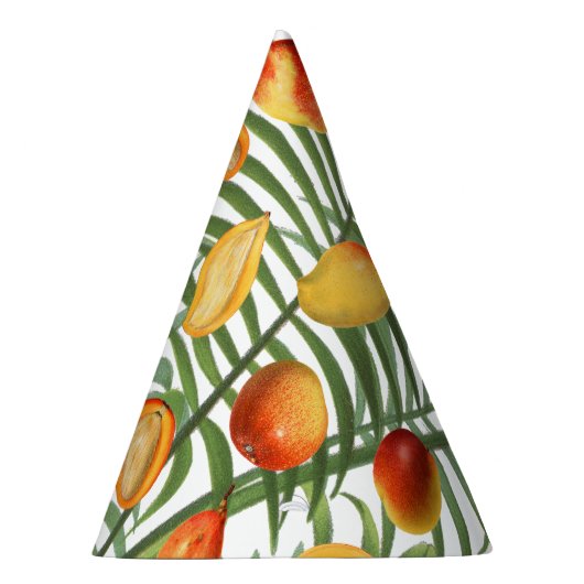  Mango & Groen Zomer Fruitpatroon Feesthoedjes (Rechts)