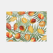  Mango & Groen Zomer Fruitpatroon Fleece Deken (Voorkant (Horizontaal))