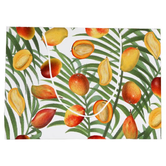  Mango & Groen Zomer Fruitpatroon Groot Cadeauzakje (Achterkant)