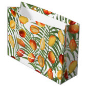 Mango & Groen Zomer Fruitpatroon Groot Cadeauzakje (Voorkant Gekanteld)