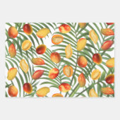  Mango & Groen Zomer Fruitpatroon Inpakpapier Vel (Voorkant)
