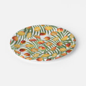  Mango & Groen Zomer Fruitpatroon Papieren Bordje (Gekanteld)