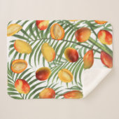 Mango & Groen Zomer Fruitpatroon Sherpa Deken (Voorkant (horizontaal))