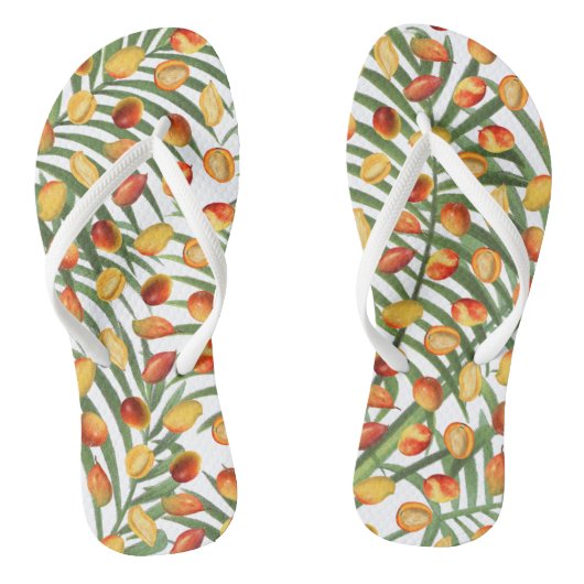  Mango & Groen Zomer Fruitpatroon Teenslippers (Voetbed)
