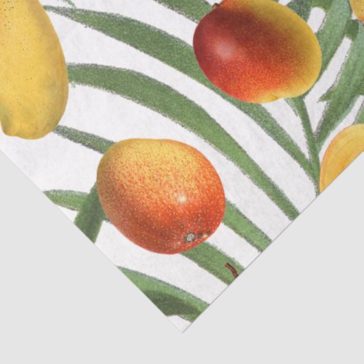  Mango & Groen Zomer Fruitpatroon Tissuepapier (Detail)